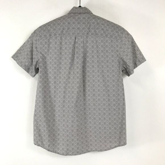 prAna Ulu Button Up Shirt Men's Small Geometric Print Short Sleeve 100% Organic - Picture 6 of 11